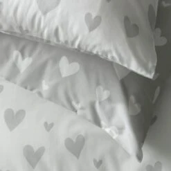 Habitat Hearts Grey & White Bedding Set - Single -Habitat Furni Sales 8291251 R Z003A