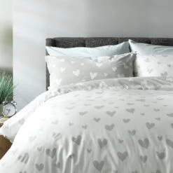Habitat Hearts Grey & White Bedding Set - Single -Habitat Furni Sales 8291251 R Z006A