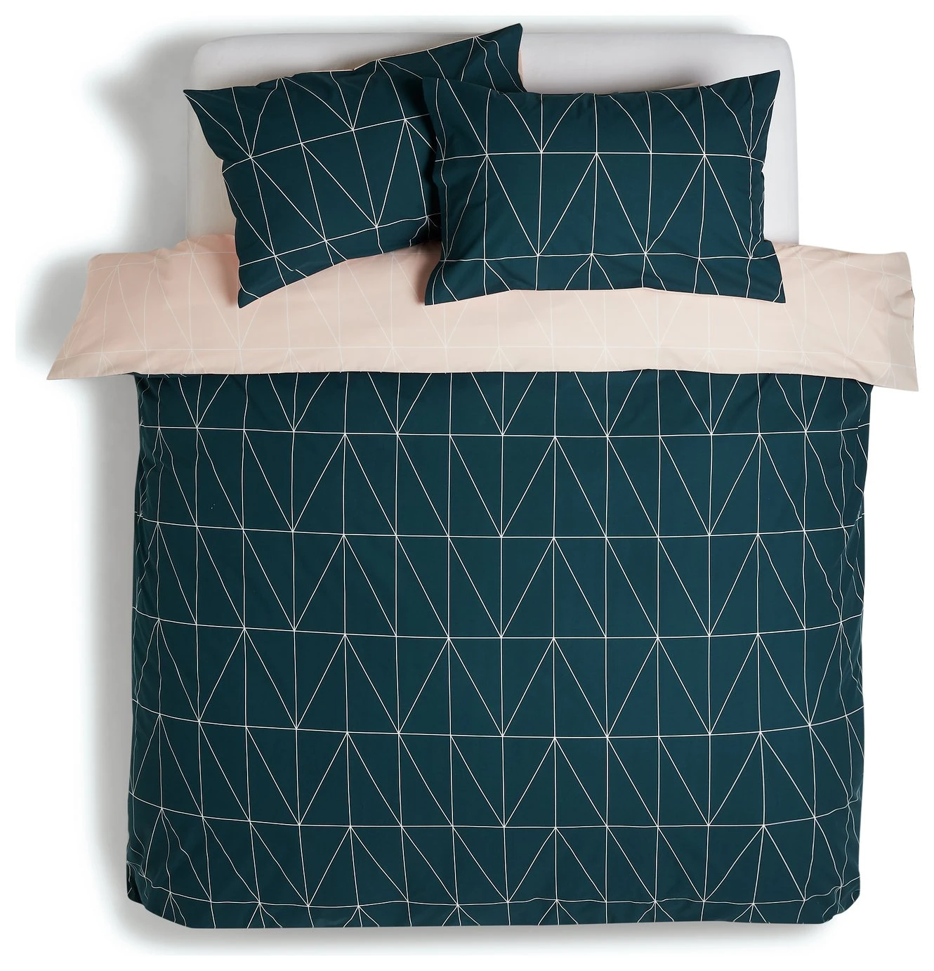 Habitat Geo Teal & Blush Reversible Bedding Set - Single Habitat Geo Teal & Blush Reversible Bedding Set - Single -Habitat Furni Sales 8299947 R Z002A