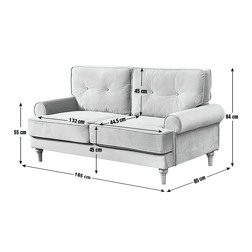 Habitat Vienna Velvet 2 Seater Sofa - Rose Habitat Vienna Velvet 2 Seater Sofa - Rose -Habitat Furni Sales 8340298 R E001