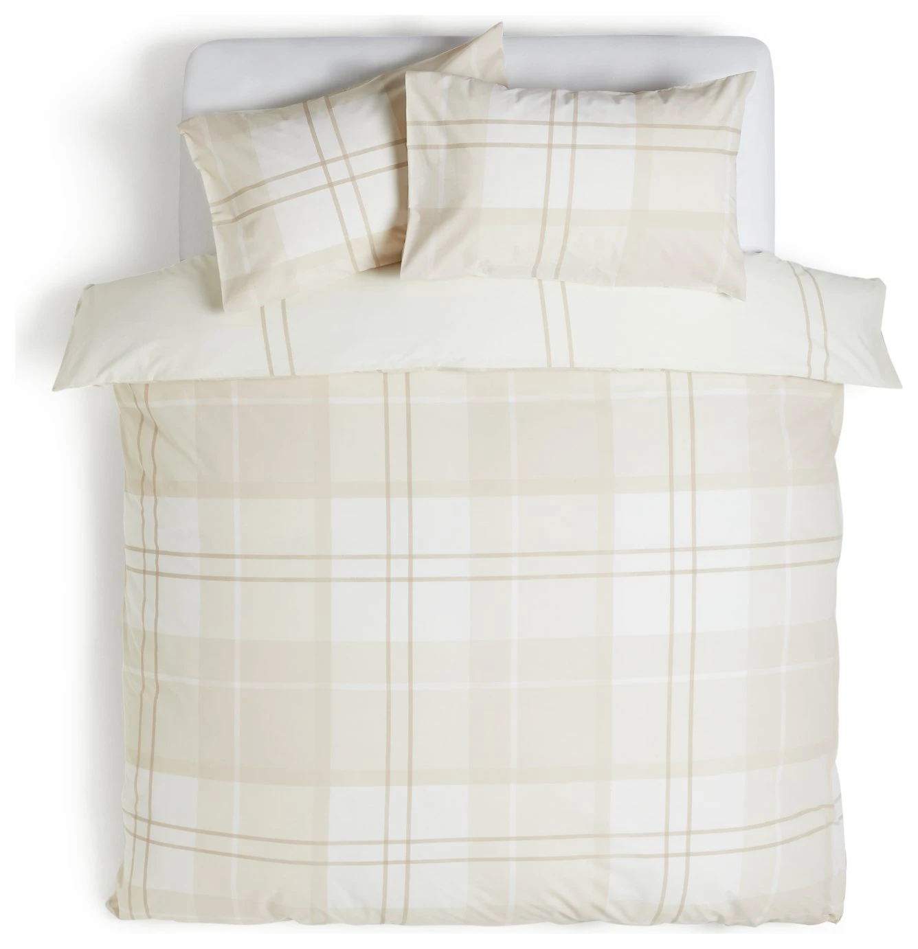 Habitat Check Neutral Bedding Set - Single Habitat Check Neutral Bedding Set - Single -Habitat Furni Sales 8348829 R Z002A