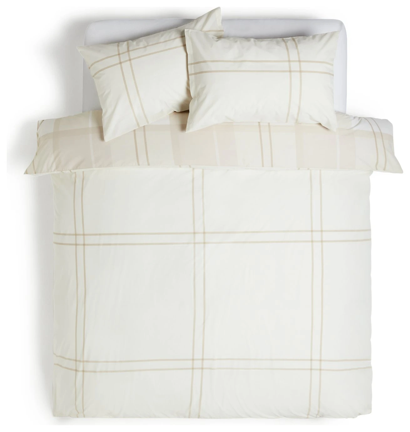 Habitat Check Neutral Bedding Set - Single Habitat Check Neutral Bedding Set - Single -Habitat Furni Sales 8348829 R Z004A