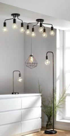 Habitat Rayner Industrial Floor Lamp - Black 6 Habitat Rayner Industrial Floor Lamp - Black -Habitat Furni Sales 8438399 R Z010C