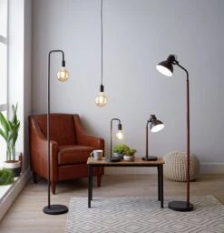 Habitat Rayner Industrial Floor Lamp - Black 7 Habitat Rayner Industrial Floor Lamp - Black -Habitat Furni Sales 8438399 R Z013C