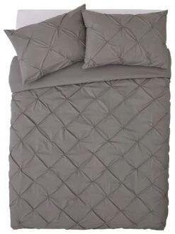 Habitat Hadley Pintuck Grey Bedding Set - Double -Habitat Furni Sales 8477611 R Z002A