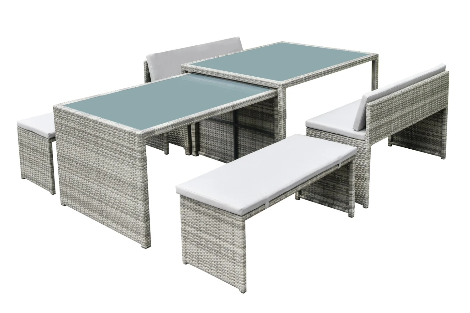 Habitat 2 Seater Space Saving Rattan Effect Patio Set - Grey Habitat 2 Seater Space Saving Rattan Effect Patio Set - Grey -Habitat Furni Sales 8563350 R Z001A