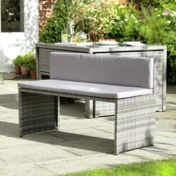 Habitat 2 Seater Space Saving Rattan Effect Patio Set - Grey 11 Habitat 2 Seater Space Saving Rattan Effect Patio Set - Grey -Habitat Furni Sales 8563350 R Z010C