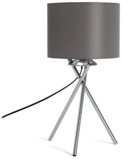 Habitat Tripod Table Lamp - Grey And Chrome -Habitat Furni Sales 8569282 R Z001C