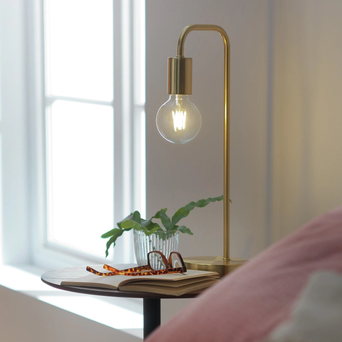 Habitat Rayner Steel LED Table Lamp - Brass Habitat Rayner Steel LED Table Lamp - Brass -Habitat Furni Sales 8651248 R Z001A