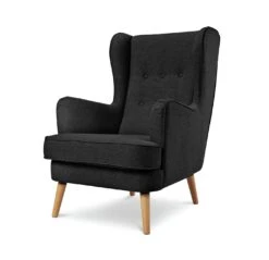 Habitat Callie Fabric Wingback Chair - Charcoal -Habitat Furni Sales 8729651 R Z002A