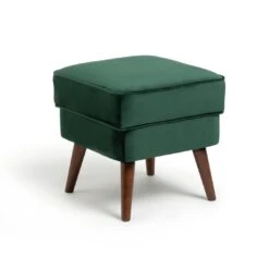 Habitat Callie Velvet Footstool - Forest Green 2 Habitat Callie Velvet Footstool - Forest Green -Habitat Furni Sales 8771441 R Z002A