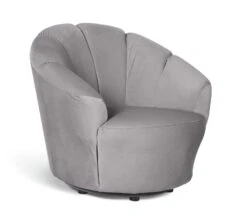Habitat Ezra Velvet Swivel Chair - Light Grey -Habitat Furni Sales 8819372 R Z003A