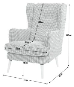 Habitat Callie Fabric Wingback Chair - Blush Pink -Habitat Furni Sales 8839895 R E001