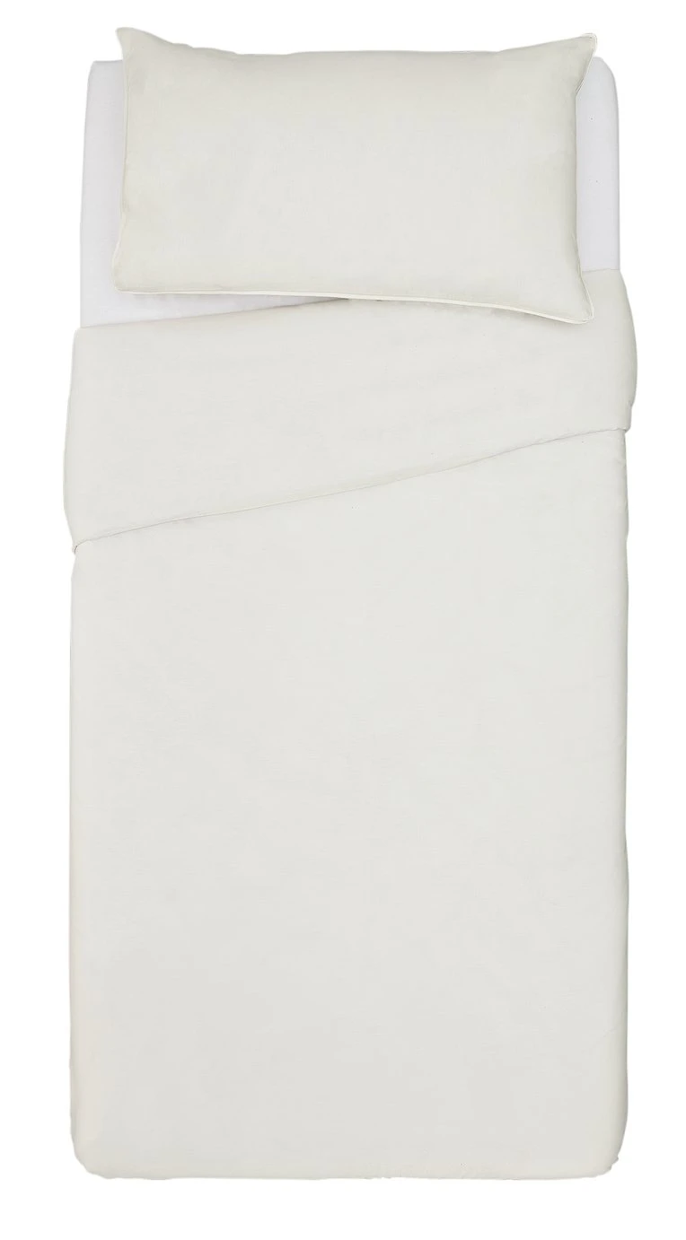 Habitat Cotton Rich Plain Cream Bedding Set - Single