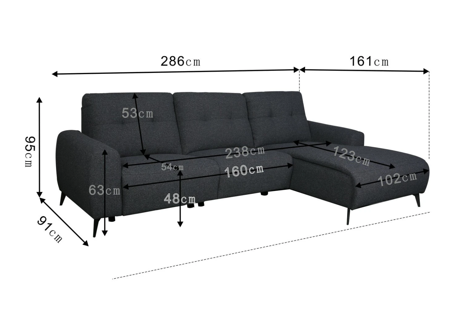 Habitat Ghost Left Hand Power Recliner Corner Sofa -Charcoal Habitat Ghost Left Hand Power Recliner Corner Sofa -Charcoal -Habitat Furni Sales 8865663 R Z020A