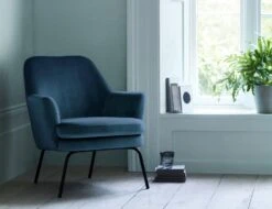 Habitat Celine Velvet Accent Chair - Blue -Habitat Furni Sales 8874702 R Z002C