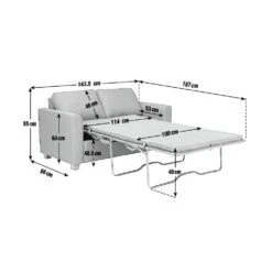 Habitat Apartment 2 Seater Fabric Sofa Bed - Light Grey -Habitat Furni Sales 8877981 R Z020A