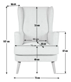 Habitat Callie Fabric Wingback Chair- Light Grey 2 Habitat Callie Fabric Wingback Chair- Light Grey -Habitat Furni Sales 8884950 R E020