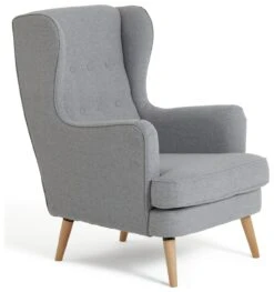 Habitat Callie Fabric Wingback Chair- Light Grey 6 Habitat Callie Fabric Wingback Chair- Light Grey -Habitat Furni Sales 8884950 R Z004A