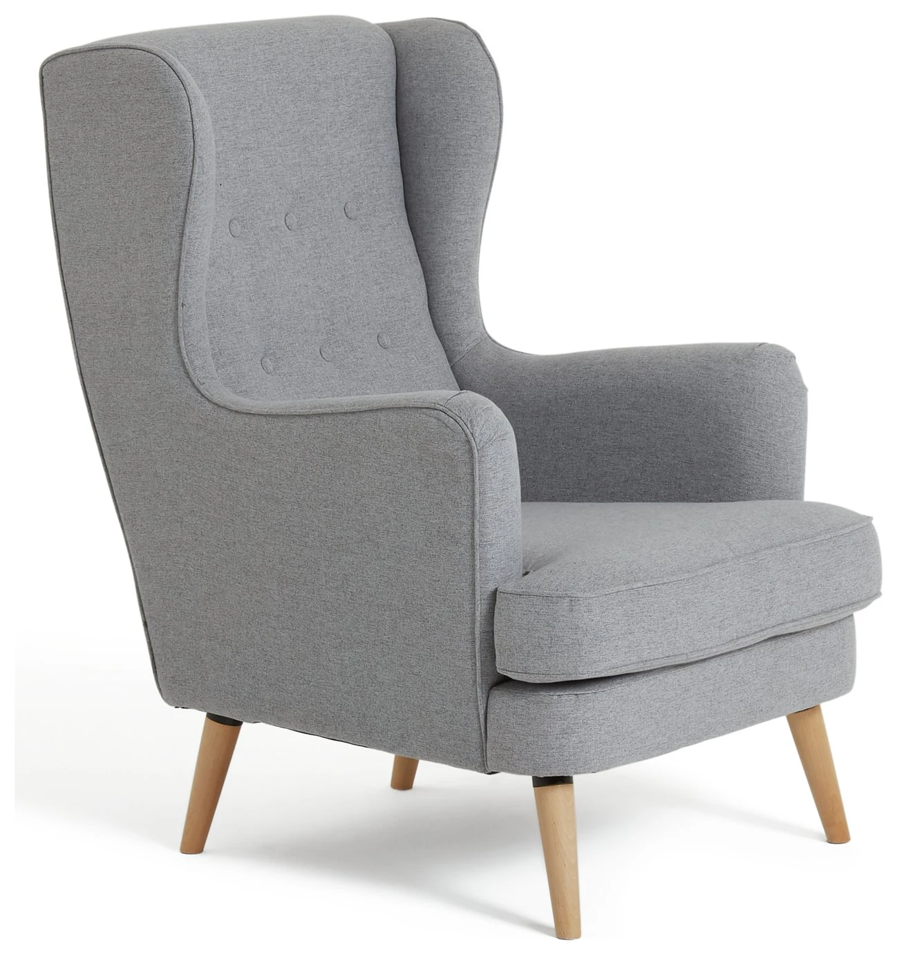 Habitat Callie Fabric Wingback Chair- Light Grey Habitat Callie Fabric Wingback Chair- Light Grey -Habitat Furni Sales 8884950 R Z004A