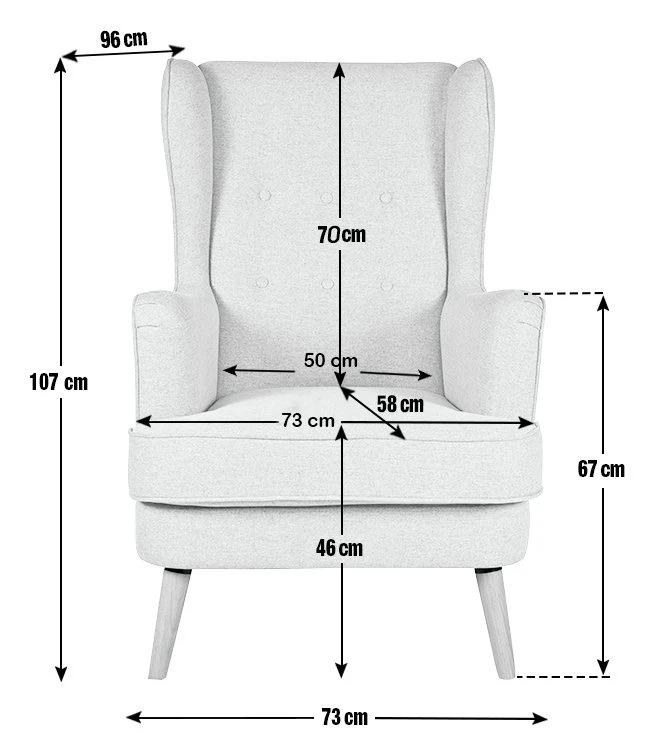 Habitat Callie Fabric Wingback Chair- Light Grey Habitat Callie Fabric Wingback Chair- Light Grey -Habitat Furni Sales 8884950 R Z020A