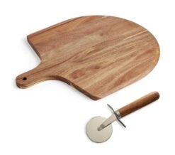 Habitat Industrial Wooden Pizza Board And Cutter Set -Habitat Furni Sales 8885643 R Z007A