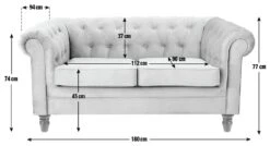 Habitat Chesterfield Velvet 2 Seater Sofa - Green -Habitat Furni Sales 8889924 R E001