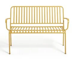 Habitat Indu 2 Seater Metal Bench - Yellow -Habitat Furni Sales 8906474 R Z003A