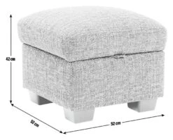 Habitat Lisbon Fabric Storage Footstool - Charcoal -Habitat Furni Sales 8909086 R E001