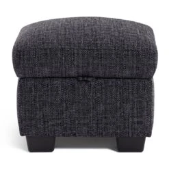 Habitat Lisbon Fabric Storage Footstool - Charcoal