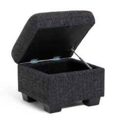 Habitat Lisbon Fabric Storage Footstool - Charcoal -Habitat Furni Sales 8909086 R Z003A