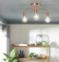 Habitat Rayner Steel LED Flush Ceiling Light - Rosegold -Habitat Furni Sales 8927226 R Z002C