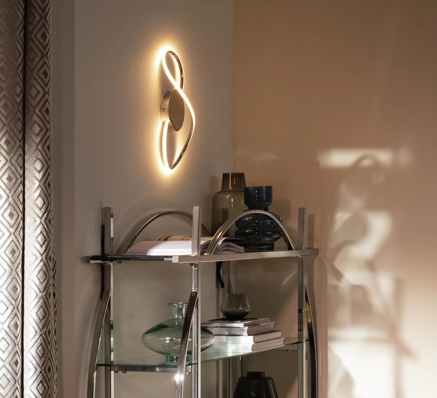 Argos Home Bowdon Metal LED Swirl Wall Light - Metalic Habitat Argos Home Bowdon Metal LED Swirl Wall Light - Metalic -Habitat Furni Sales 8929097 R Z001C