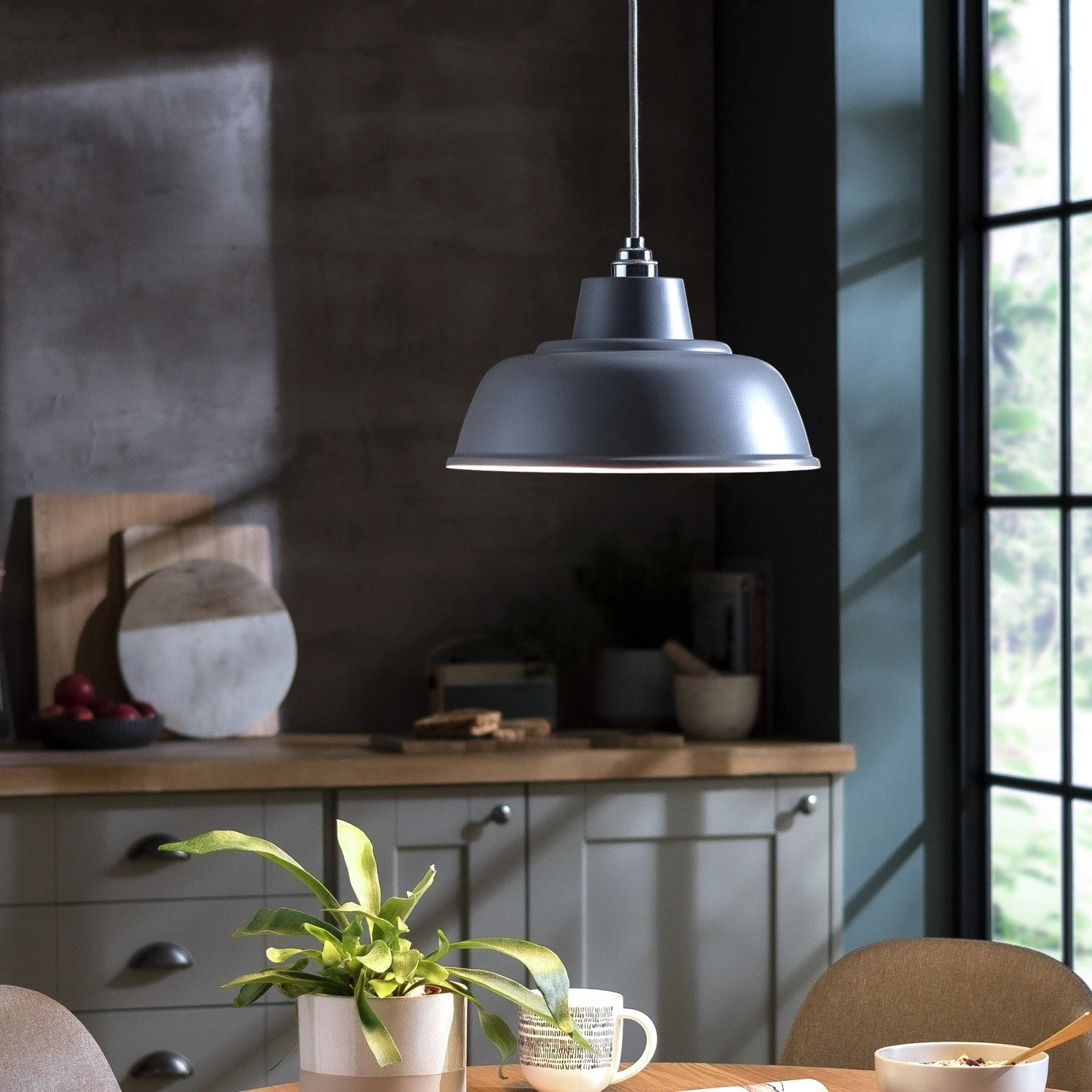 Habitat Core Metal Pendant Shade - Flint Grey Habitat Core Metal Pendant Shade - Flint Grey -Habitat Furni Sales 8938909 R Z001A