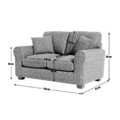 Habitat Lisbon Fabric 2 Seater Sofa - Charcoal 3 Habitat Lisbon Fabric 2 Seater Sofa - Charcoal -Habitat Furni Sales 8948858 R E001