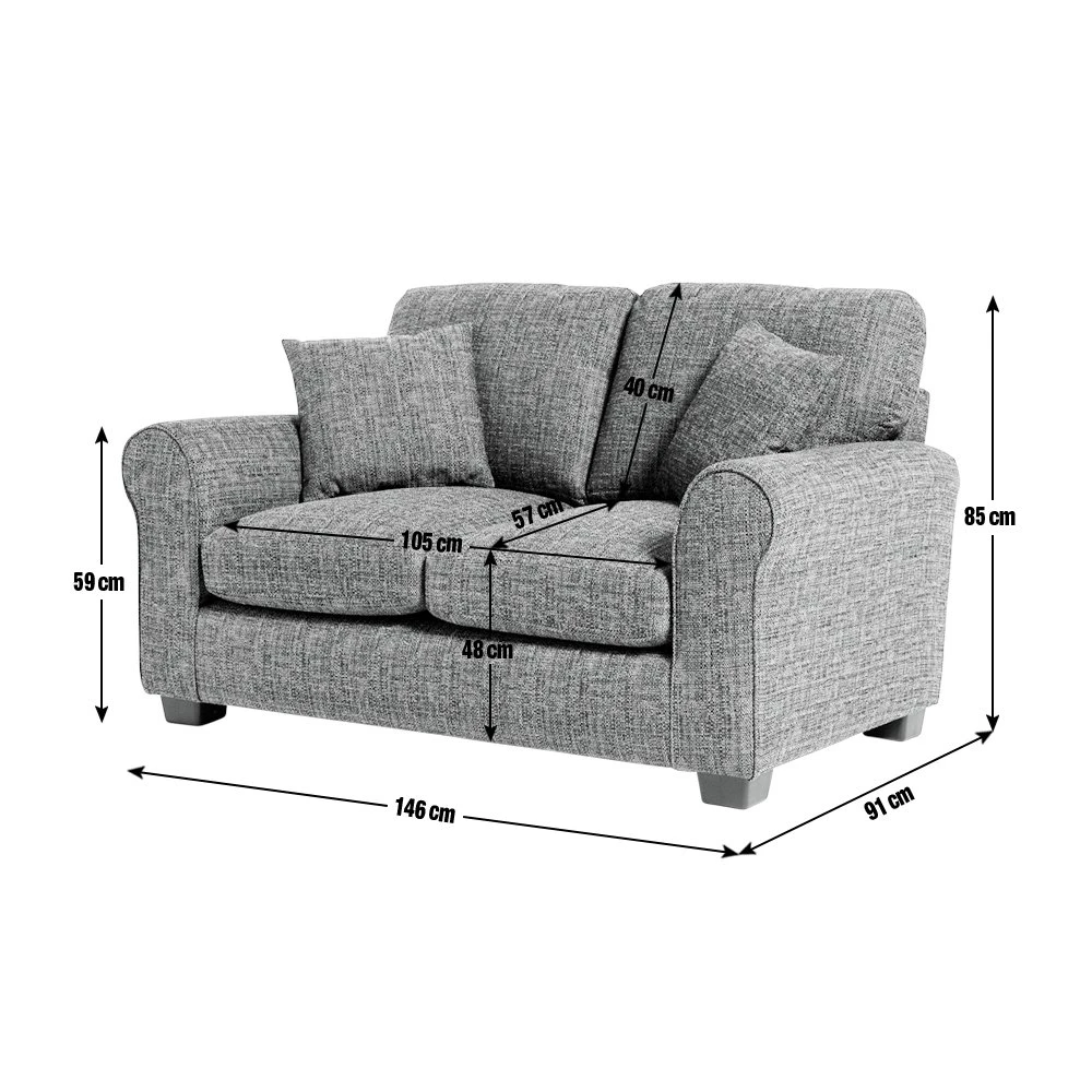 Habitat Lisbon Fabric 2 Seater Sofa - Charcoal Habitat Lisbon Fabric 2 Seater Sofa - Charcoal -Habitat Furni Sales 8948858 R E001