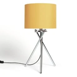 Habitat Tripod Table Lamp - Mustard And Chrome -Habitat Furni Sales 8980531 R Z003A