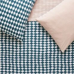 Habitat Cotton Scallop Teal Reversible Bedding Set - Double -Habitat Furni Sales 8985684 R Z007A