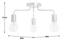 Habitat Rayner Steel 3 Light LED Flush Ceiling Light - Brass -Habitat Furni Sales 9048946 R Z017A