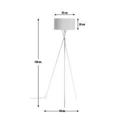 Habitat Tripod Floor Lamp - Grey And Chrome -Habitat Furni Sales 9132742 R Z001E