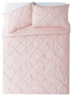 Habitat Hadley Pintuck Blush Pink Bedding Set - Double -Habitat Furni Sales 9161397 R Z002A