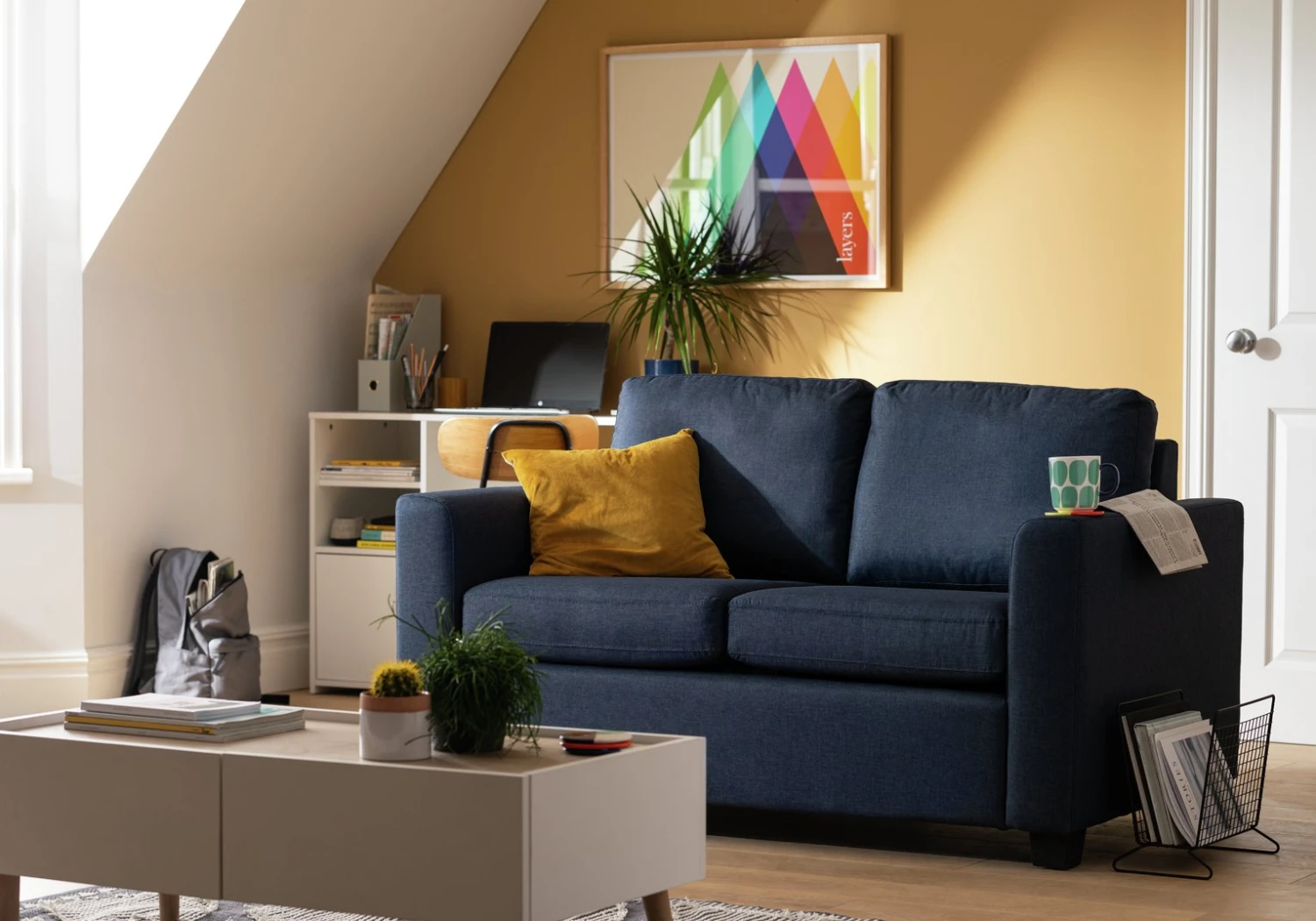 Habitat Apartment 2 Seater Fabric Sofa Bed - Navy Habitat Apartment 2 Seater Fabric Sofa Bed - Navy -Habitat Furni Sales 9169296 R Z001C