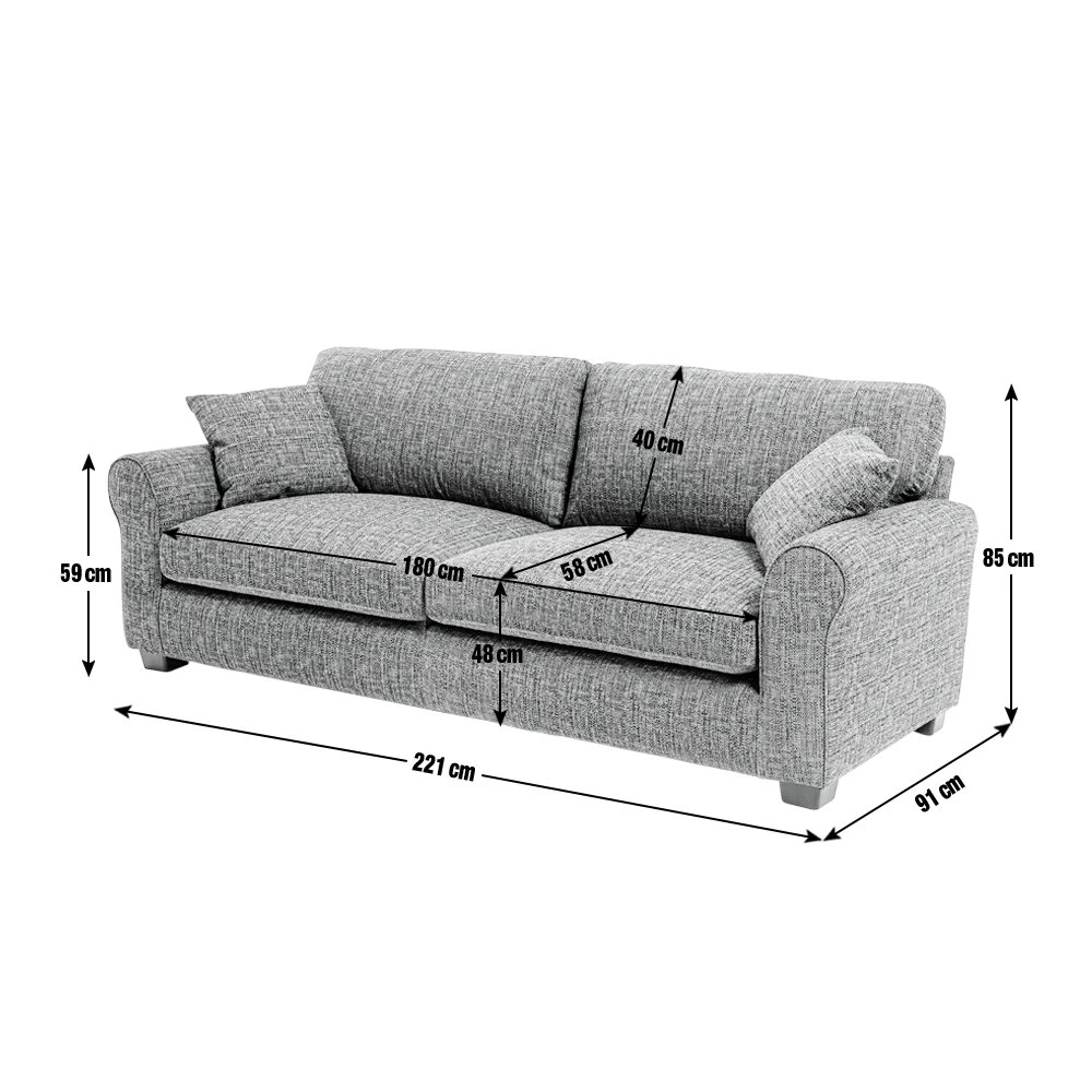 Habitat Lisbon Fabric 4 Seater Sofa - Charcoal Habitat Lisbon Fabric 4 Seater Sofa - Charcoal -Habitat Furni Sales 9178555 R E001