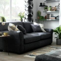 Habitat Lisbon Fabric 4 Seater Sofa - Charcoal 2 Habitat Lisbon Fabric 4 Seater Sofa - Charcoal -Habitat Furni Sales 9178555 R Z001C