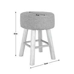 Habitat Sophie Small Fabric Stool - Light Grey -Habitat Furni Sales 9180873 R Z020A