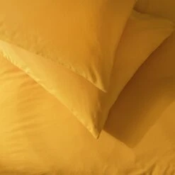 Habitat Stonewashed Cotton Plain Mustard Bedding Set -Double -Habitat Furni Sales 9189252 R Z004C