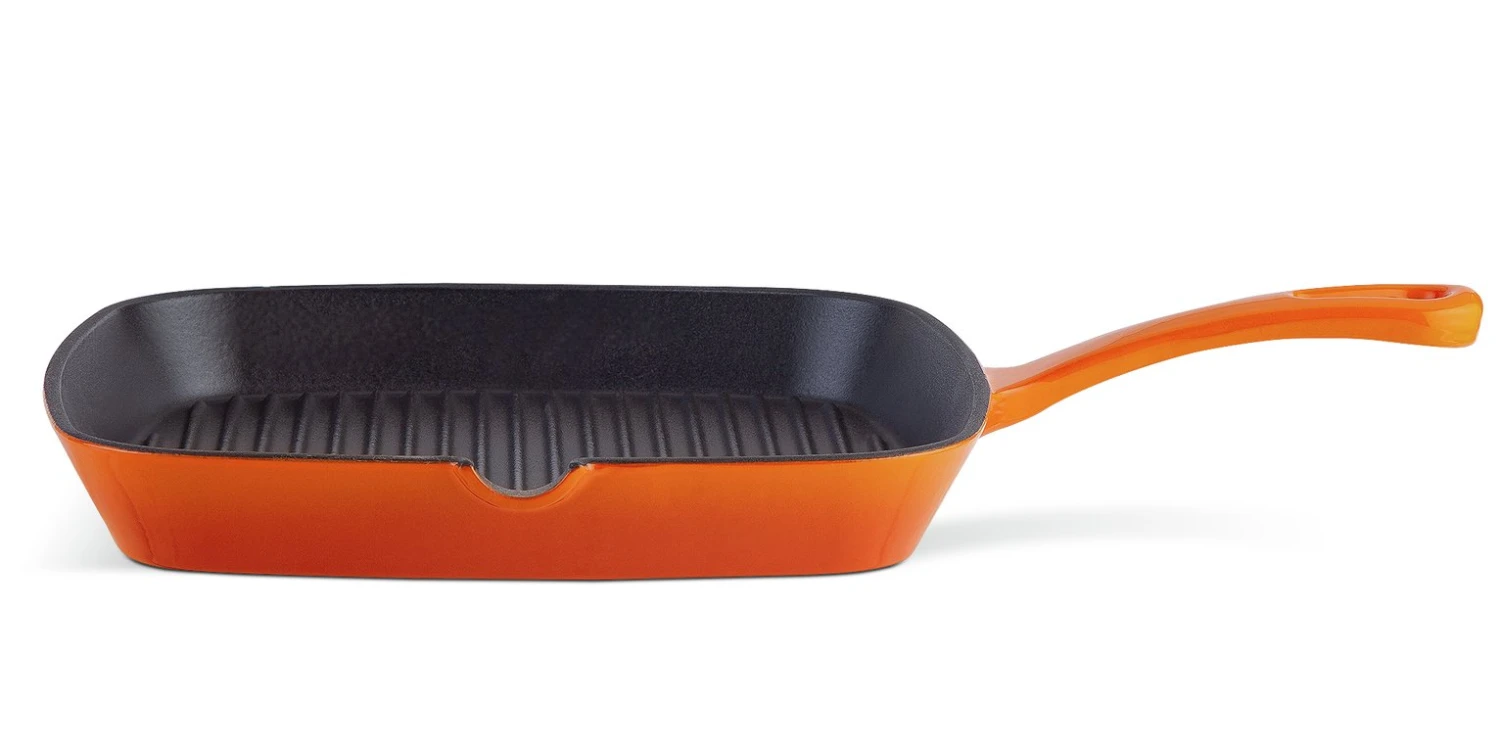 Habitat 23cm Cast Iron Griddle Pan - Orange Habitat 23cm Cast Iron Griddle Pan - Orange -Habitat Furni Sales 9192500 R Z001A