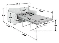 Habitat Lisbon Small Double Fabric Sofa Bed - Charcoal -Habitat Furni Sales 9198786 R E001
