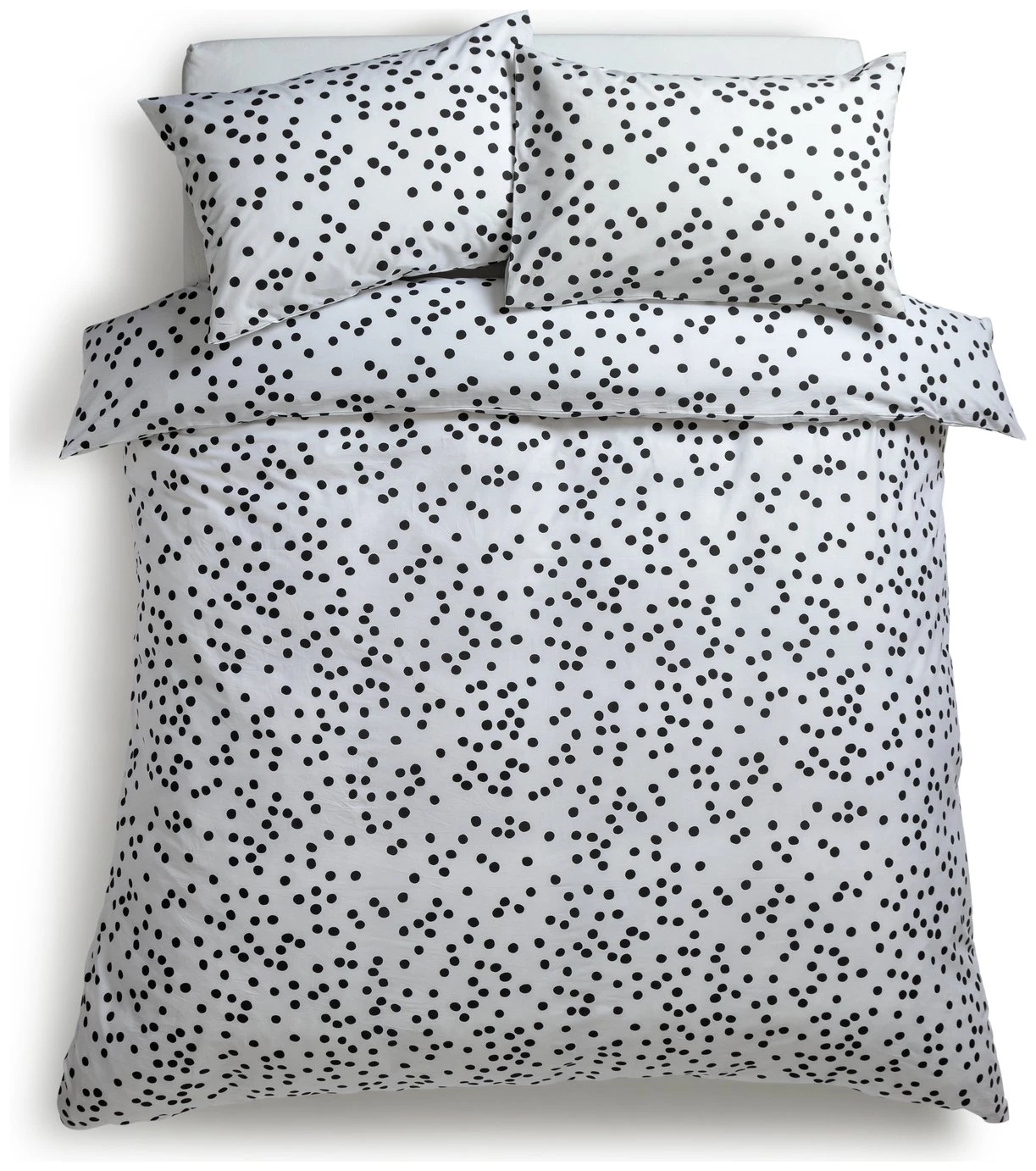 Habitat Cotton Dot Penny White & Black Bedding Set - Single Habitat Cotton Dot Penny White & Black Bedding Set - Single -Habitat Furni Sales 9199747 R Z002A