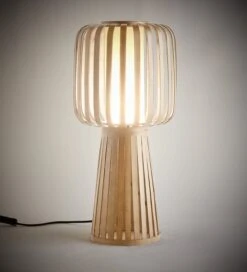 Habitat Achille Bamboo Table Lamp - Natural & White -Habitat Furni Sales 9202256 R Z003C